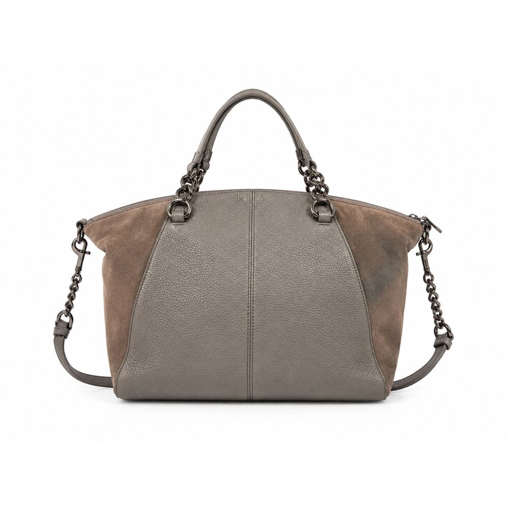 Coach Pebbled Leather & Suede Chain Strap Shoulder or Crossbody Bag - Picture 2 of 14